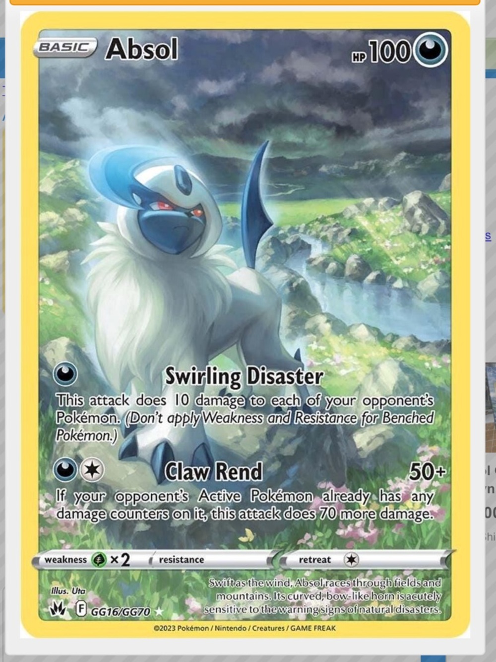 Pokemon Absol Trading Card - Crown Zenith